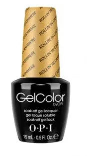 OPI Gelcolor Soak Off Gel Polish black bottle with gold cap by ThinkAtoZ 15ml nail lacquer rollin in cashmere