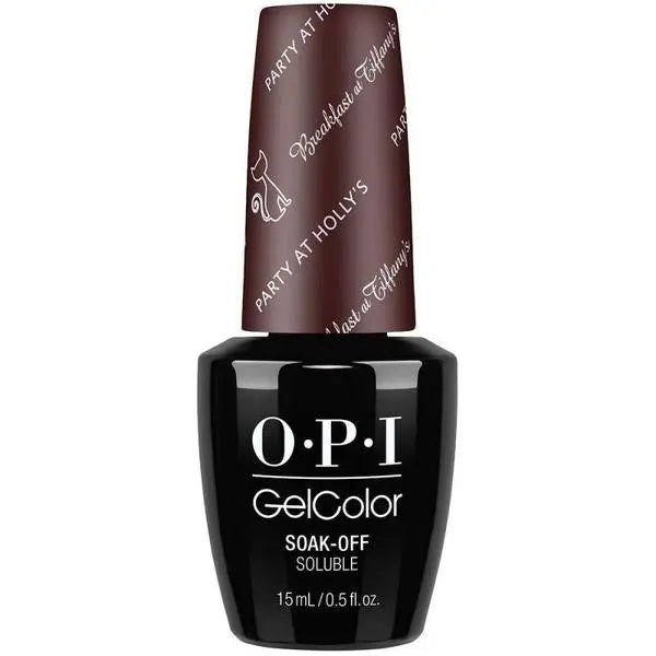 ThinkAtoZ OPI Gelcolor Soak Off Gel Polish bottle in Party At Holly's dark brown shade party at Hollys