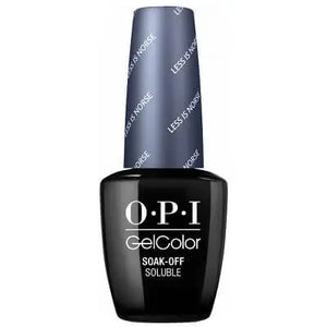OPI Gelcolor Soak Off Gel Nail Polish bottle with black base and gray cap by ThinkAtoZ less is norse