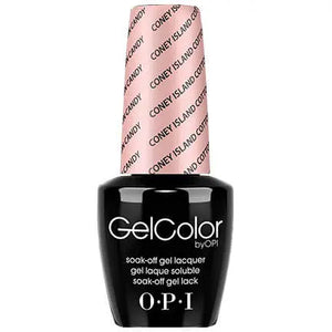 OPI Gelcolor Soak Off Gel Nail Polish in Coney Island Cotton pink shade by ThinkAtoZ