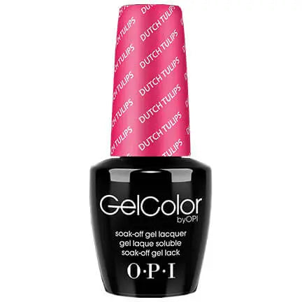 OPI Gelcolor Soak Off Gel Nail Polish bottle with pink Dutch Tulips cap by ThinkAtoZ
