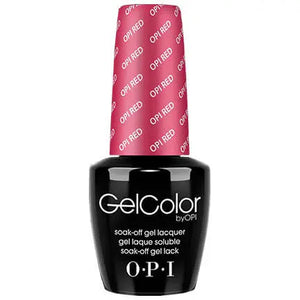 OPI Gelcolor Soak Off Gel Nail Polish bottle in vibrant red with black base by ThinkAtoZ opi red