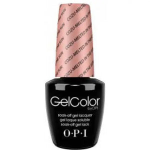 OPI Gelcolor Soak Off Gel Nail Polish black bottle with pink cap by ThinkAtoZ cozy melted in the sun