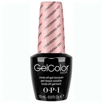 I Theodora you OPI Gelcolor Soak Off Gel Nail Polish in black bottle with pink cap by ThinkAtoZ 15ml