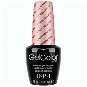 I Theodora you OPI Gelcolor Soak Off Gel Nail Polish in black bottle with pink cap by ThinkAtoZ 15ml