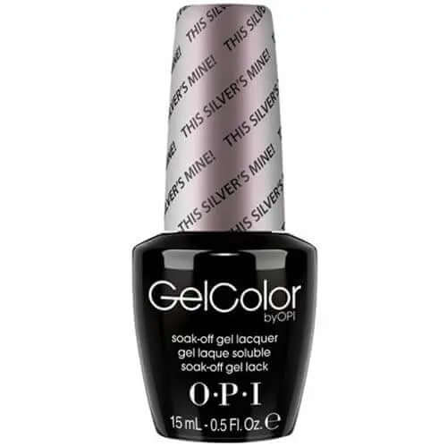 This Silver is Mine OPI Gelcolor Soak Off Gel Nail Polish black bottle with silver cap by ThinkAtoZ 15 ml