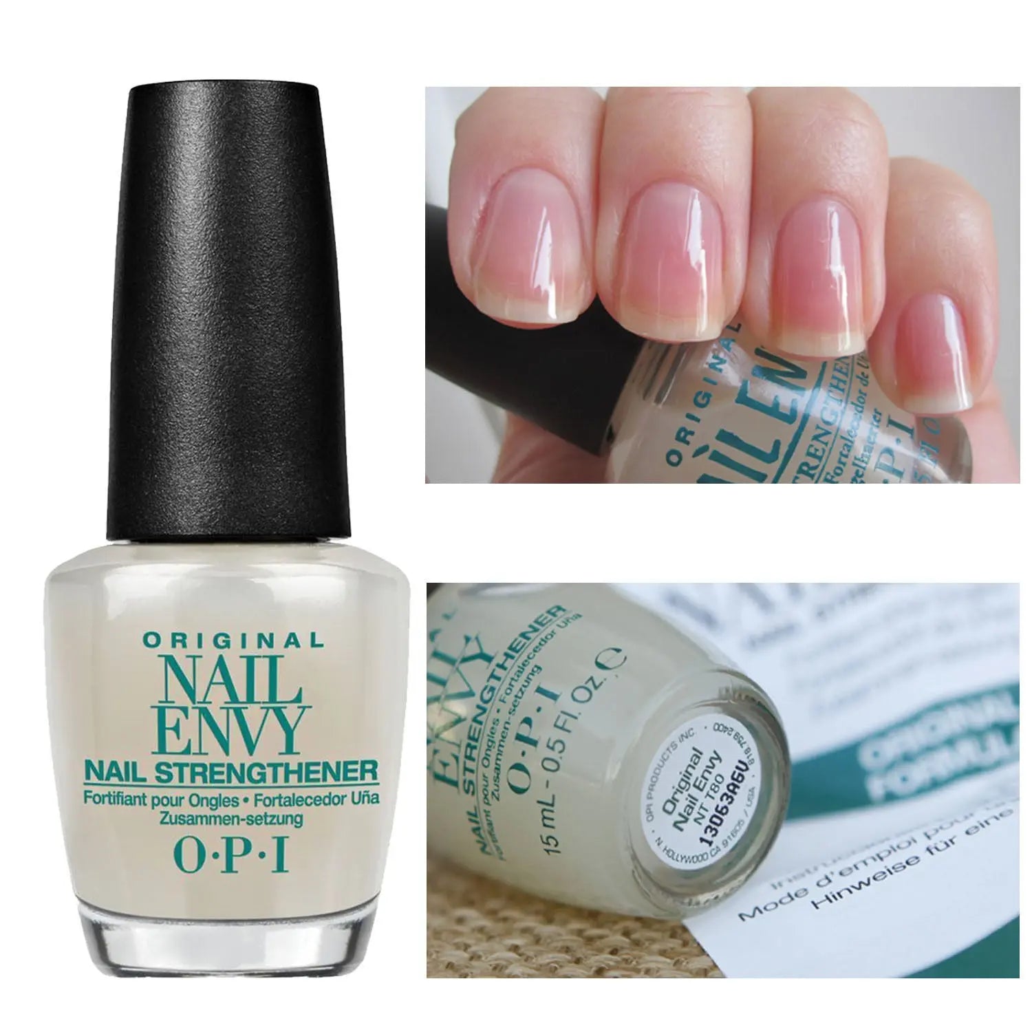 OPI Nail Envy treatment Original nail strengthener bottle with close-up of nails and product label