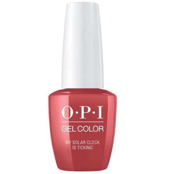 OPI Peru gel polish collection My Solar Clock Is Ticking red gel nail polish bottle