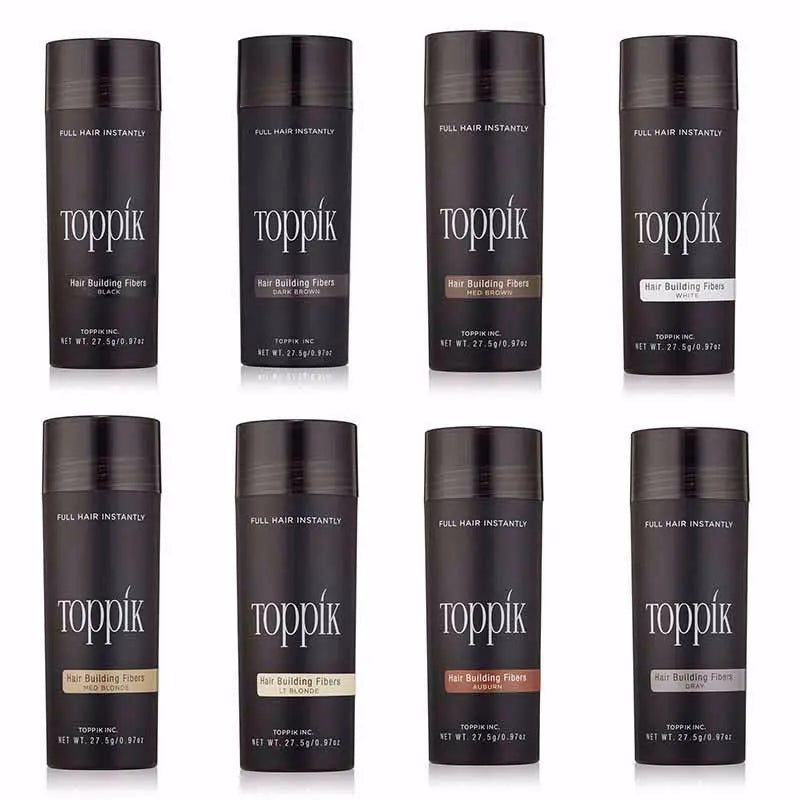 Toppik hair building fiber powder in multiple shades 27.5g bottles for natural hair thickening