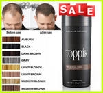 Toppik hair building fiber powder by ThinkAtoZ in dark brown showing before and after hair coverage results